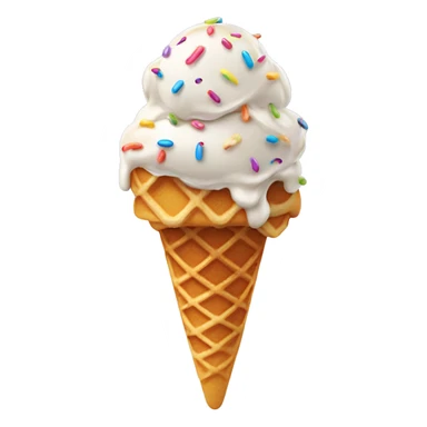 Soft ice cream in a waffle with sprinkles  sticker