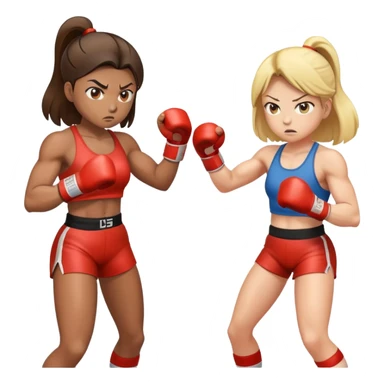 girls in fighting ring sticker