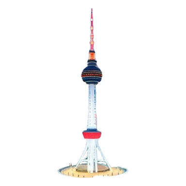 N Seoul Tower Landmark Emoji – Showing the tower atop Namsan Mountain with city lights in the background. sticker