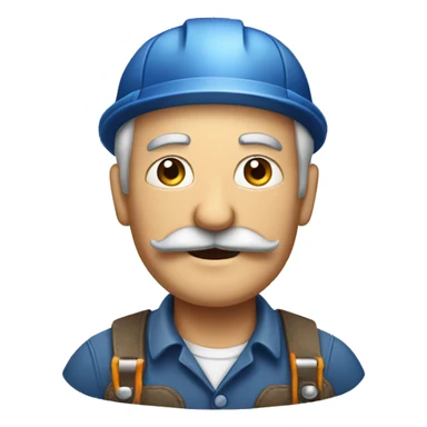 old repairman with mustache sticker