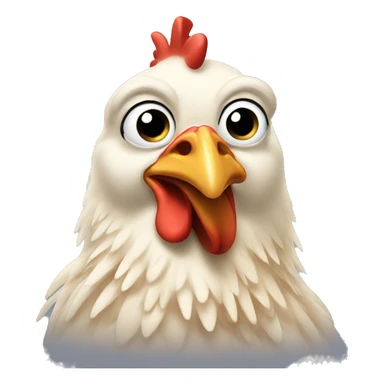 A chicken with three noses sticker