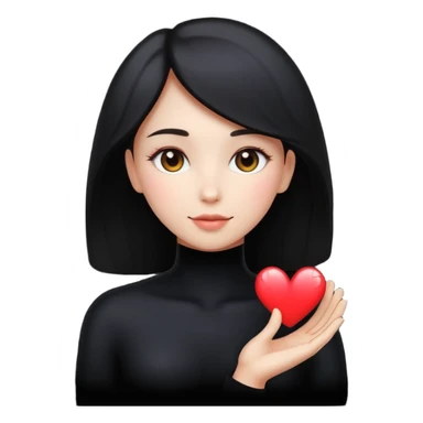 female silhouette with a small heart inside sticker