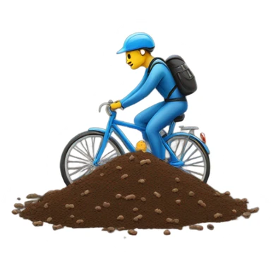 Bike rider next to poop sticker