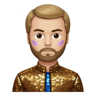 Paul Verlaine with dark blonde hair, bronze sequin outfit  sticker