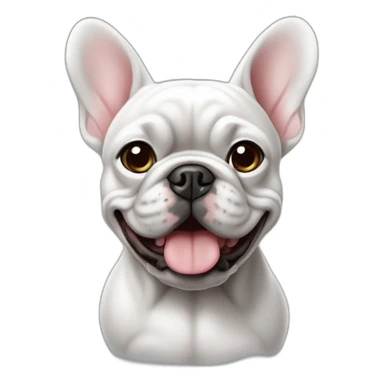 Bouledogue français blanc gris sticker
