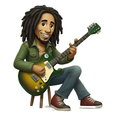 Bob marley with guitar sticker