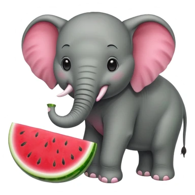 elephant eating watermelon sticker
