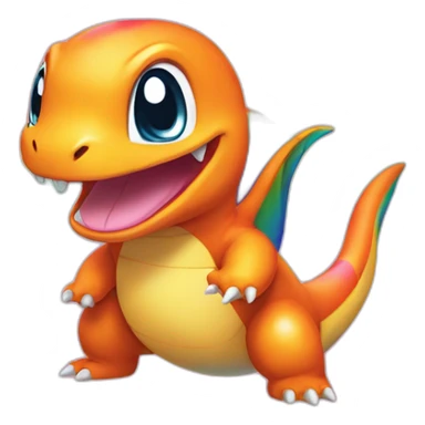 Rainbow Charmander happy sticker