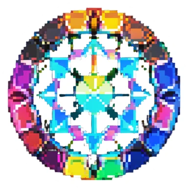 round cut rainbow gemstone with colorful prismatic effect sticker