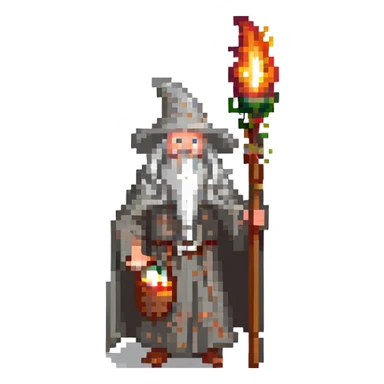 Gandalf wizard conjuring fire sticker