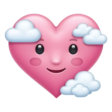 pink heart + cloud emoji sticker