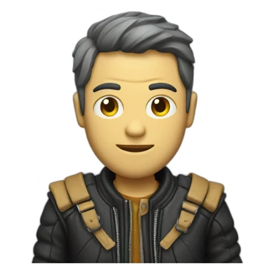 Squelette avec une veste en cuir  sticker