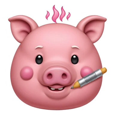 Un cerdito mordiéndose el dedo coqueteando que el cerdo tenga pestañas cortitas y encrespadad sticker