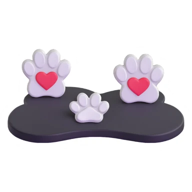 two puppy paws with a white heart on the pad sticker