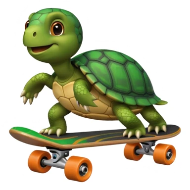 A turtle riding a skateboard sticker