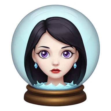A Ghoulish Lady's head in a crystal ball sticker