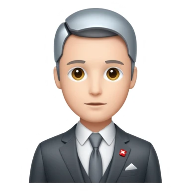 the swiss chris (banker influencer), looking professional yet have robotic elements sticker