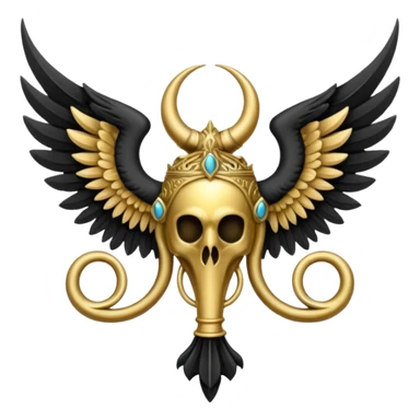 holy emblem with black wings with horn sticker