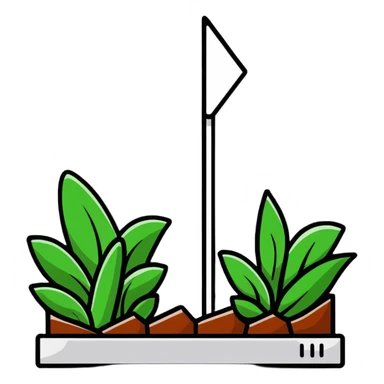 downward arrow surrounded by plants sticker
