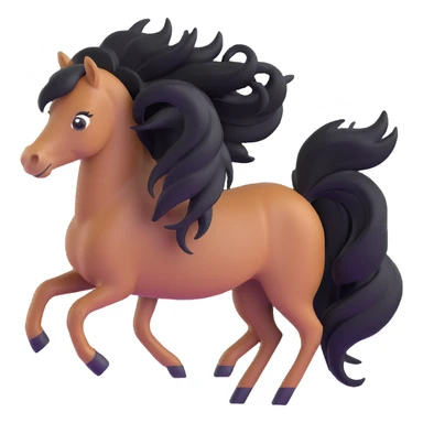 eager pony with hair blowing in the wind sticker