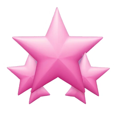 Three small pink , five-pointed stars grouped together. The stars have a slightly elongated shape, giving them a twinkling effect. They vary in size, with the largest star in the center and two smaller stars on either side.  sticker