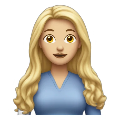 middle age woman with long blonde hair sticker