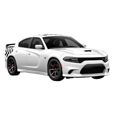 CHARGER DOSH HellCat SRT white and Pattern on the side of the logo HellCat sticker