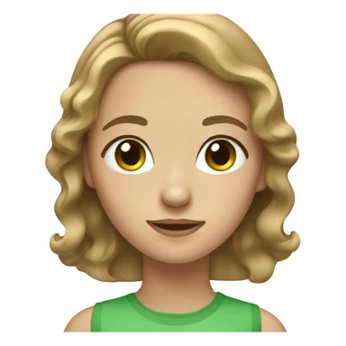 girl with light brown hair and green eyes  sticker