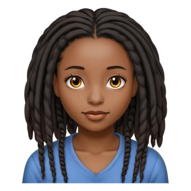 a pretty black girl with black shoulder lengh locs sticker