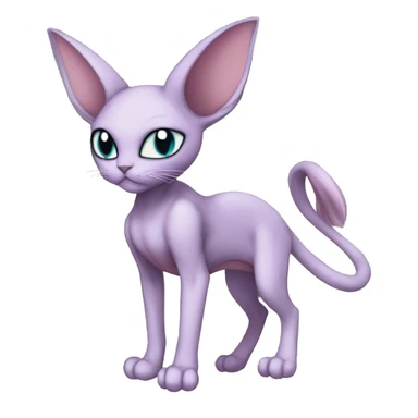 Anthro Mewtwo-Cat-Sphynx-Sona-Fakemon Nebula Full Body sticker