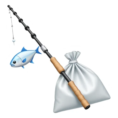 Fishing rod with cocaine bag  on the end sticker