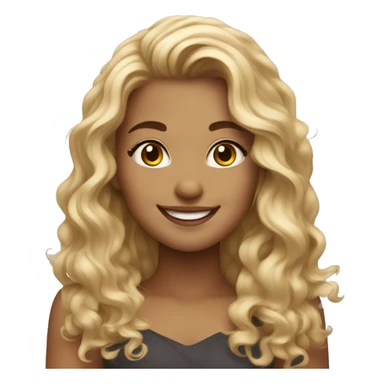 A girl from Dubai with blonde brownish long curly hair holding a cat and smiling and winking  sticker