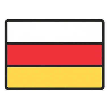flag of South Ossetia, simple, accurate, rectangular, no text, flat colors sticker