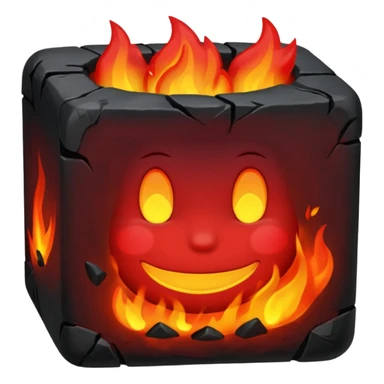 burning coal square sticker