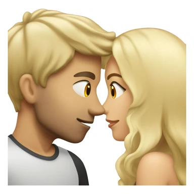 blonde girl and boyfriend with dark hair kissing sticker