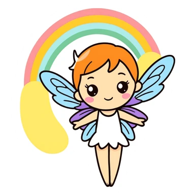 A rainbow fairy sticker