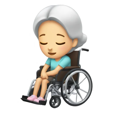 Girl sleeping in wheelchair sticker