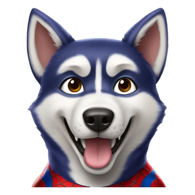 Husky dog wearing Spider-Man costume sticker
