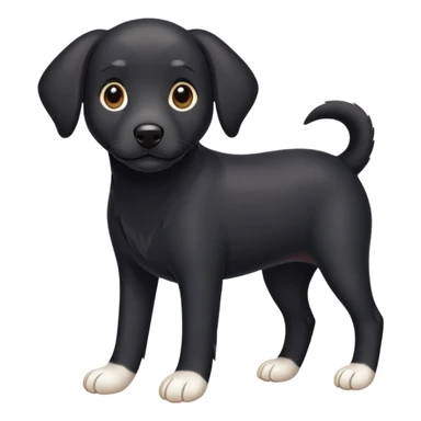 smooth coat Black dog white toes and white tip of tail sticker