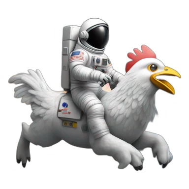 astronaut riding on chicken sticker