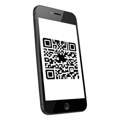 smartphone with QR code displayed on screen sticker