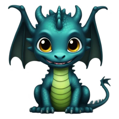 dragon baby black sticker