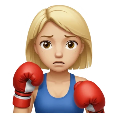 Sad girl with blonde hair boxing  sticker
