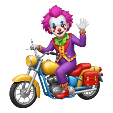 motorcycle-riding clown  sticker