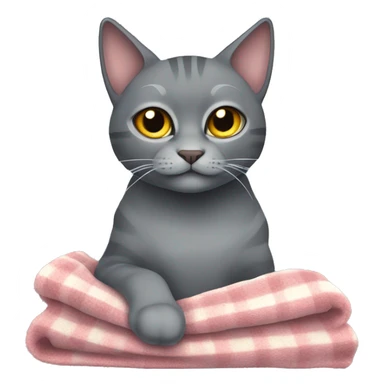 Grey cat spynx with blanket  sticker