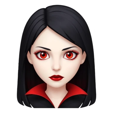 A woman vampire, pale skin, red eyes and black straight hair. sticker