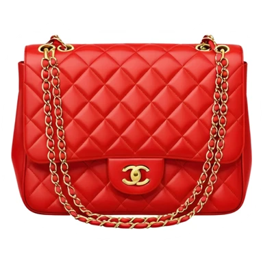 chanel bright red color bag sticker