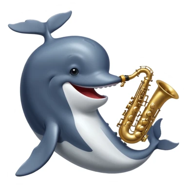 a whale playing saxophone sticker
