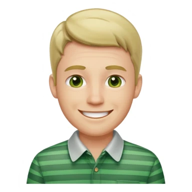 Man with green Striped Shirt not a t shirt sticker