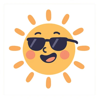 smiling sun with sunglasses sticker